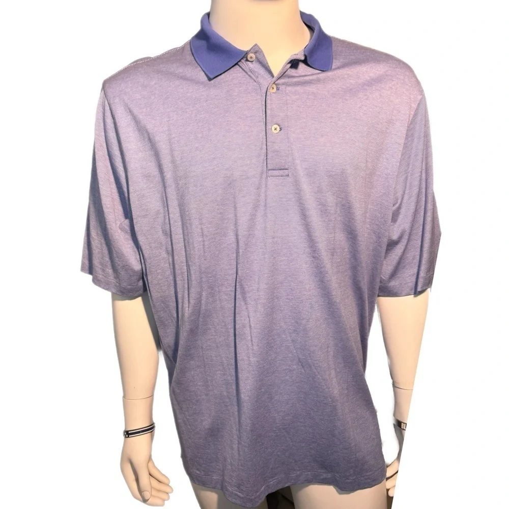 Polo Golf Ralph Lauren Shirt Men's XL Blue Pima Cotton Preppy Short Sleeve Shirt